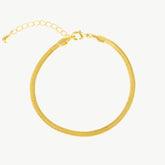 Flat Herringbone Gold Bracelet