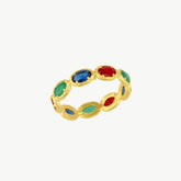Oval Eternity Gold Gemstone Ring