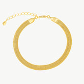 Chunky Large Herringbone Chain Gold Bracelet