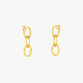 Ancient Allure Textured Gold Large Chain Drop Earring