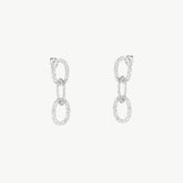 Ancient Allure Textured Silver Large Chain Drop Earrings