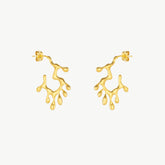 Melting And Dripping Irregular Gold Hoop Earring