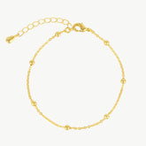 Beaded Satellite Gold Chain Bracelet