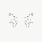 Melting And Dripping Irregular Silver Hoop Earring