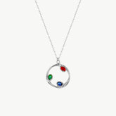 Tri-Gem Harmony Silver Pendant Necklace