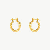 Chunky Twisted Gold Hoop Earrings
