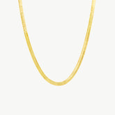 Large Herringbone Flat Gold Chain Necklace