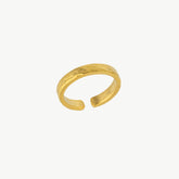 Textured Brilliance Hammered Gold Band Ring