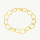 Twisted Elliptical Hoops Gold Bracelet