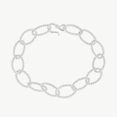 Twisted Elliptical Hoops Silver Bracelet