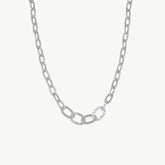 Ancient Allure Textured Silver Link Necklace