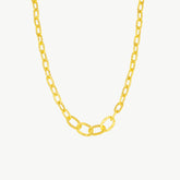 Ancient Allure Textured Gold Plated Link Necklace