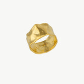Molten Gold Fluid Wave Ring