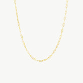 Large Rectangular Gold Link Chain Necklace