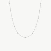 Beaded Satellite Silver Chain Necklace