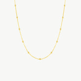 Beaded Satellite Gold Chain Necklace