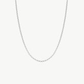 Round Hoops Silver Belcher Chain Necklace