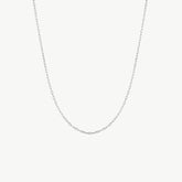 Rectangular Silver Link Chain Necklace