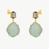 Drop Eau de Nil Gemstone Gold Earrings