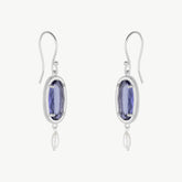 Amethyst Purple Gemstone Tiny Pearl Silver Earring