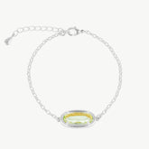 Abstract Oval Gemstone Silver Bracelet - Aqua Green