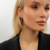 Rough Cut Black Raw Gemstone Earrings