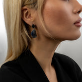 Rough Cut Blue Raw Gemstone Earrings