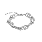 Paperclip Chain Silver Designer Bracelet