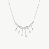 Dripping Silver Large Melting Necklace