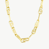 Paperclip Chain Gold Designer Necklace