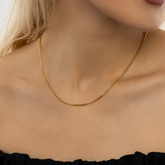 Cubicle Box Chain Gold Necklace