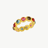 Aurora Crown Gold Round Ring