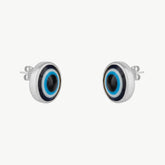 Evil Eye Stud Earring in Silver