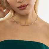 Cubicle Box Chain Silver Necklace