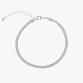 Flat Herringbone Silver Bracelet