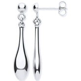 Luminous Grace 9ct Solid White Gold Drop Earrings