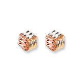 Harmony Knot 9K Tri-Tone Gold Stud Earrings